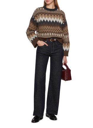 Figure View - Click To Enlarge - BRUNELLO CUCINELLI - Monili Beaded Neck Fairisle Cashmere Knit Sweater