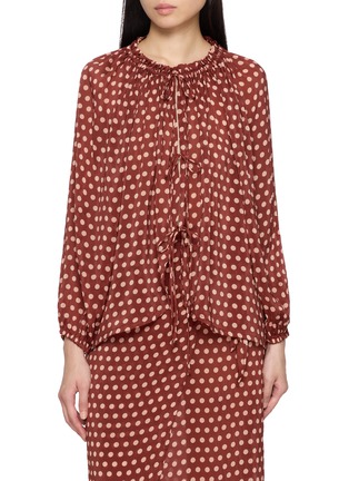 Main View - Click To Enlarge - NATALIE MARTIN - Elise Long Sleeve Polka Dot Top