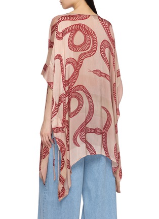 Back View - Click To Enlarge - NATALIE MARTIN - Paulina Abstract Print Mini Caftan Dress