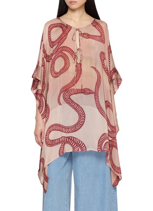 Main View - Click To Enlarge - NATALIE MARTIN - Paulina Abstract Print Mini Caftan Dress