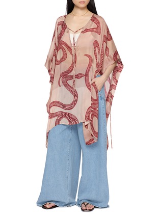 Figure View - Click To Enlarge - NATALIE MARTIN - Paulina Abstract Print Mini Caftan Dress