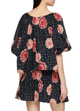 Back View - Click To Enlarge - NATALIE MARTIN - Ella Short Sleeve Floral Print Cotton Blouse