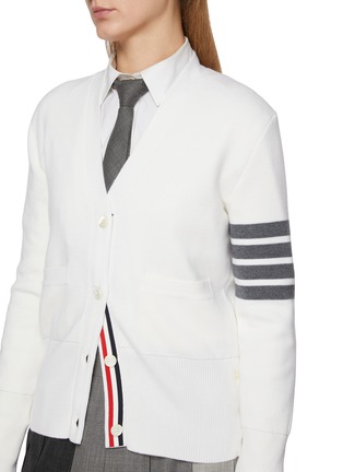  - THOM BROWNE - 4-Bar Striped V-Neck Wool Cardigan