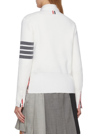 Back View - Click To Enlarge - THOM BROWNE - 4-Bar Striped V-Neck Wool Cardigan