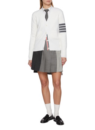 Figure View - Click To Enlarge - THOM BROWNE - 4-Bar Striped V-Neck Wool Cardigan