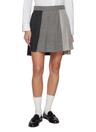 Main View - Click To Enlarge - THOM BROWNE - Dropped Back Pleated Fresco Wool Mini Skirt