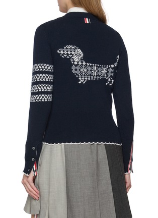 Back View - Click To Enlarge - THOM BROWNE - Holiday Hector Intarsia Wool Knit Sweater