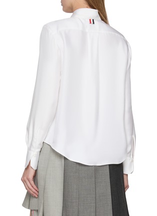 Back View - Click To Enlarge - THOM BROWNE - Detachable Bow Collar Silk Twill Shirt