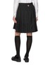 Back View - Click To Enlarge - THOM BROWNE - Tipping Pleated Wool Skirt