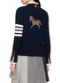 Back View - Click To Enlarge - THOM BROWNE - Lunar New Year 4-Bar Intarsia Wool Cardigan