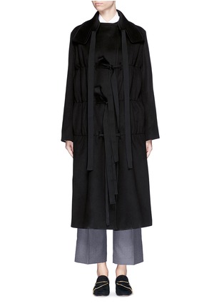 Main View - Click To Enlarge - PORTS 1961 - Ruche bow double faced wool-cashmere coat