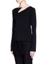 Front View - Click To Enlarge - PORTS 1961 - Slash neck rib knit top