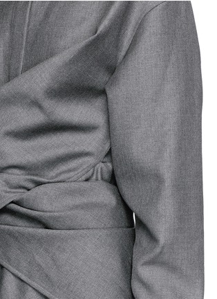 Detail View - Click To Enlarge - PORTS 1961 - Wool suiting Mandarin collar shirt