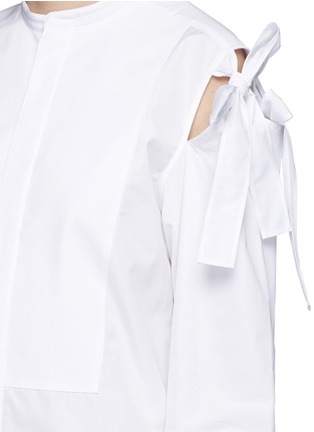 Detail View - Click To Enlarge - PORTS 1961 - Cutout bow sleeve cotton poplin shirt