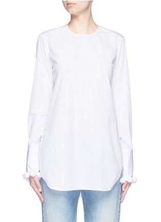 Main View - Click To Enlarge - PORTS 1961 - Pompom cuff cotton poplin blouse