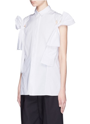 Front View - Click To Enlarge - PORTS 1961 - Bow sleeve cotton poplin shirt