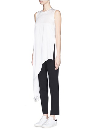 Front View - Click To Enlarge - PORTS 1961 - Pompom asymmetric hem sleeveless silk top