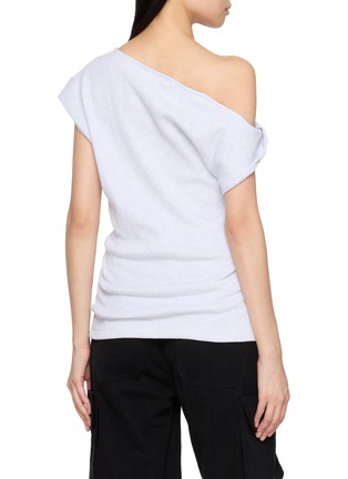 Back View - Click To Enlarge - EPINGLER - Twisted Shoulder Cotton Blend Top