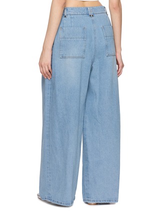 Back View - Click To Enlarge - EPINGLER - Wide Leg Tuck Denim Jeans