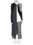 Main View - Click To Enlarge - PORTS 1961 - Stripe panel Merino wool asymmetric sweater dress