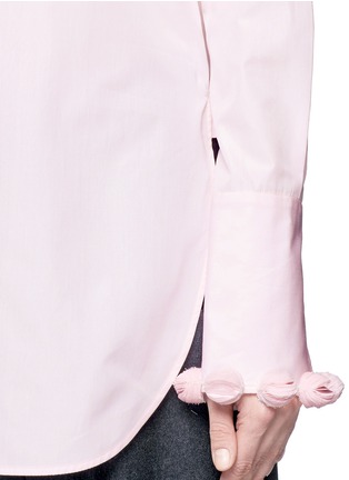 Detail View - Click To Enlarge - PORTS 1961 - Pompom cuff cotton poplin blouse