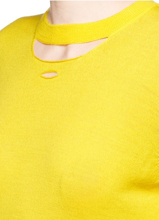 Detail View - Click To Enlarge - PORTS 1961 - Slash superfine Merino wool knit sweater