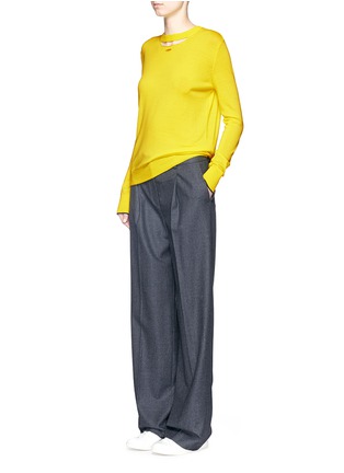 Figure View - Click To Enlarge - PORTS 1961 - Slash superfine Merino wool knit sweater