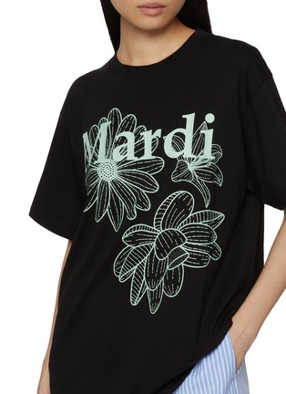  - MARDI MERCREDI - Triple Flower Graphic Crewneck Cotton T-Shirt