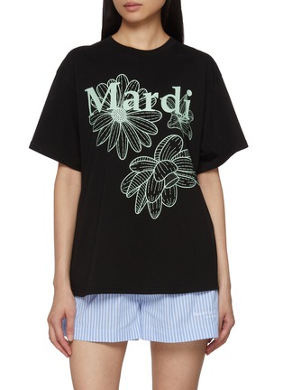 Main View - Click To Enlarge - MARDI MERCREDI - Triple Flower Graphic Crewneck Cotton T-Shirt