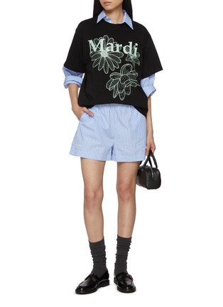 Figure View - Click To Enlarge - MARDI MERCREDI - Triple Flower Graphic Crewneck Cotton T-Shirt