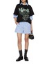 Figure View - Click To Enlarge - MARDI MERCREDI - Triple Flower Graphic Crewneck Cotton T-Shirt