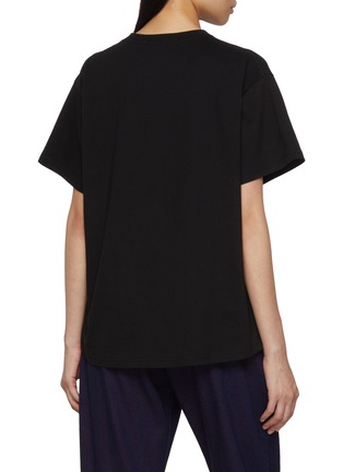 Back View - Click To Enlarge - MARDI MERCREDI - Flower Graphic Crewneck Cotton T-Shirt