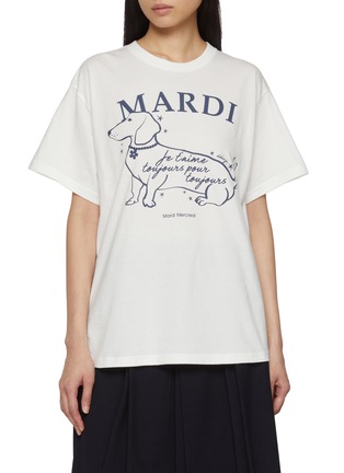 Main View - Click To Enlarge - MARDI MERCREDI - Dachshund Print Cotton T-Shirt