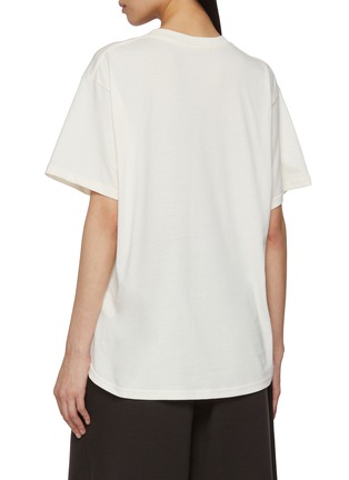 Back View - Click To Enlarge - MARDI MERCREDI - Flower Graphic Crewneck Cotton T-Shirt