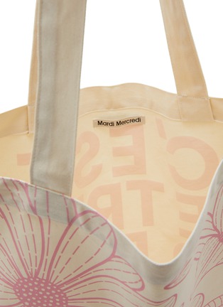 Detail View - Click To Enlarge - MARDI MERCREDI - Triple Flower Cotton Canvas Tote Bag