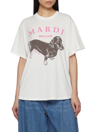 Main View - Click To Enlarge - MARDI MERCREDI - Dachshund Print Cotton T-Shirt