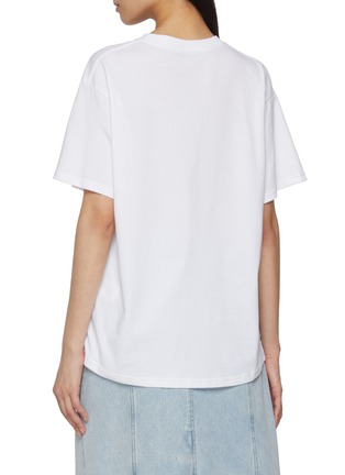 Back View - Click To Enlarge - MARDI MERCREDI - Triple Flower Graphic Crewneck Cotton T-Shirt