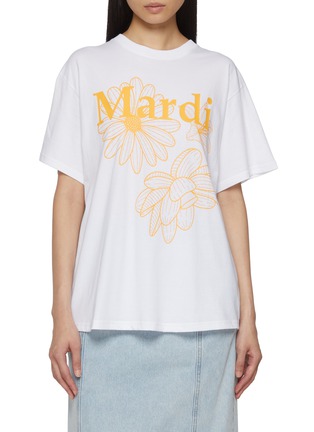 Main View - Click To Enlarge - MARDI MERCREDI - Triple Flower Graphic Crewneck Cotton T-Shirt
