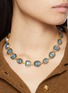 Front View - Click To Enlarge - GOOSSENS - Cabochons 24K Gold Plated Brass Crystal Necklace