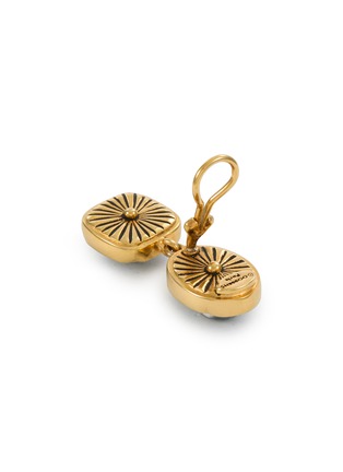 Detail View - Click To Enlarge - GOOSSENS - Cabochons 24K Gold Plated Brass Crystal Clip On Earrings