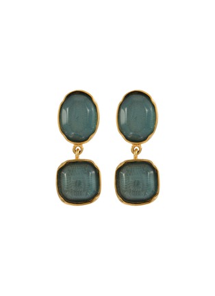 Main View - Click To Enlarge - GOOSSENS - Cabochons 24K Gold Plated Brass Crystal Clip On Earrings