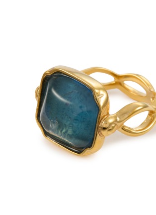 Detail View - Click To Enlarge - GOOSSENS - Cabochons 24K Gold Plated Brass Crystal Ring