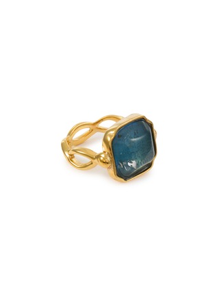 Main View - Click To Enlarge - GOOSSENS - Cabochons 24K Gold Plated Brass Crystal Ring