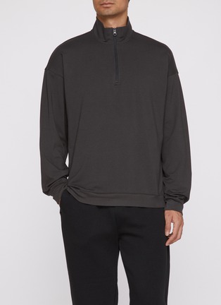 Figure View - Click To Enlarge - SKIMS - Jersey Lounge Relaxed Quarter Zip Pullover Sweatshirt