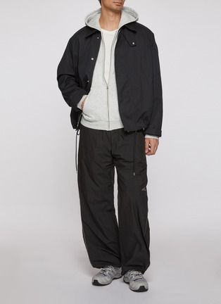 Back View - Click To Enlarge - SKIMS - Fleece Lounge Relaxed Zip Up Hoodie