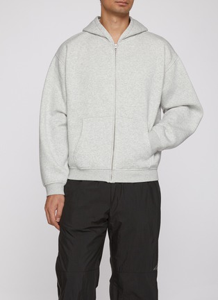 Figure View - Click To Enlarge - SKIMS - Fleece Lounge Relaxed Zip Up Hoodie