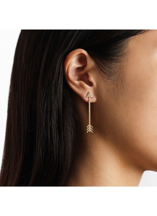 Detail View - Click To Enlarge - BIJOU DE M - Cupid 18K Gold Black Diamond Single Drop Earring