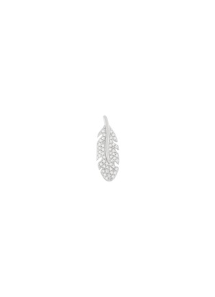 Main View - Click To Enlarge - BIJOU DE M - Feather 18K White Diamond Single Drop Earring