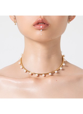 Detail View - Click To Enlarge - BIJOU DE M - Treble Clef 18K White Gold Diamond Single Stud Earring