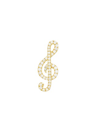Main View - Click To Enlarge - BIJOU DE M - Treble Clef 18K White Gold Diamond Single Stud Earring